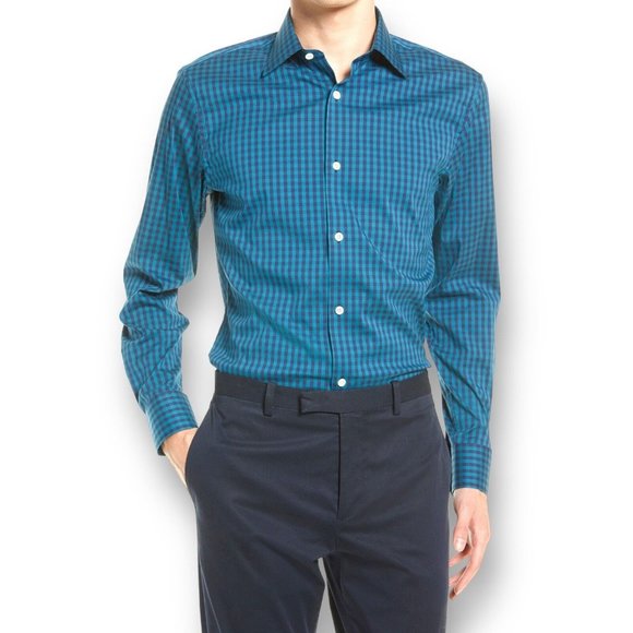 Bonobos Shirts Bonobos Mens Jetsetter Slim Fit Dress Shirt Sz 65 33 Blue Gingham Stretch